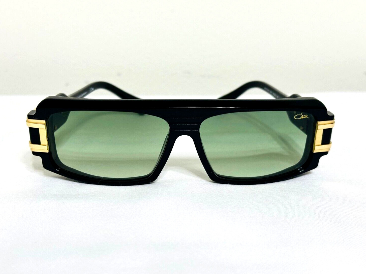 Cazal Sunglasses Black & Gold Frame Green Lens Tinted Men's Women's Eyewear