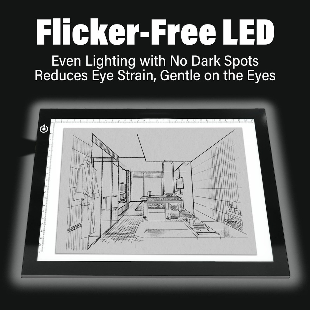 A4 Light Box for Tracing – Ultra-Thin LED Table with Adjustable Black