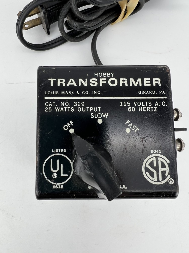 Marx #329 Hobby Transformer 115V Tested Works