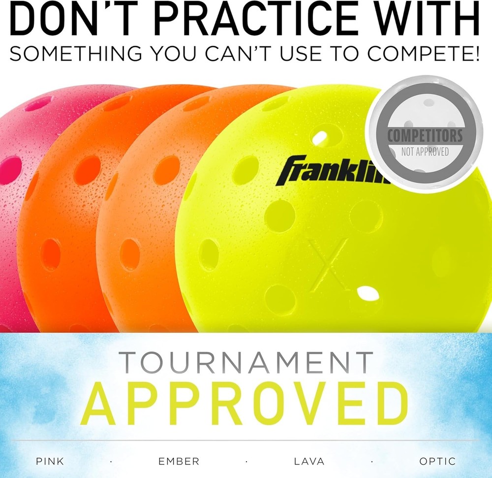 Official US Open Approved X-40 Pickleballs - 3 Pack - Durable and Precise