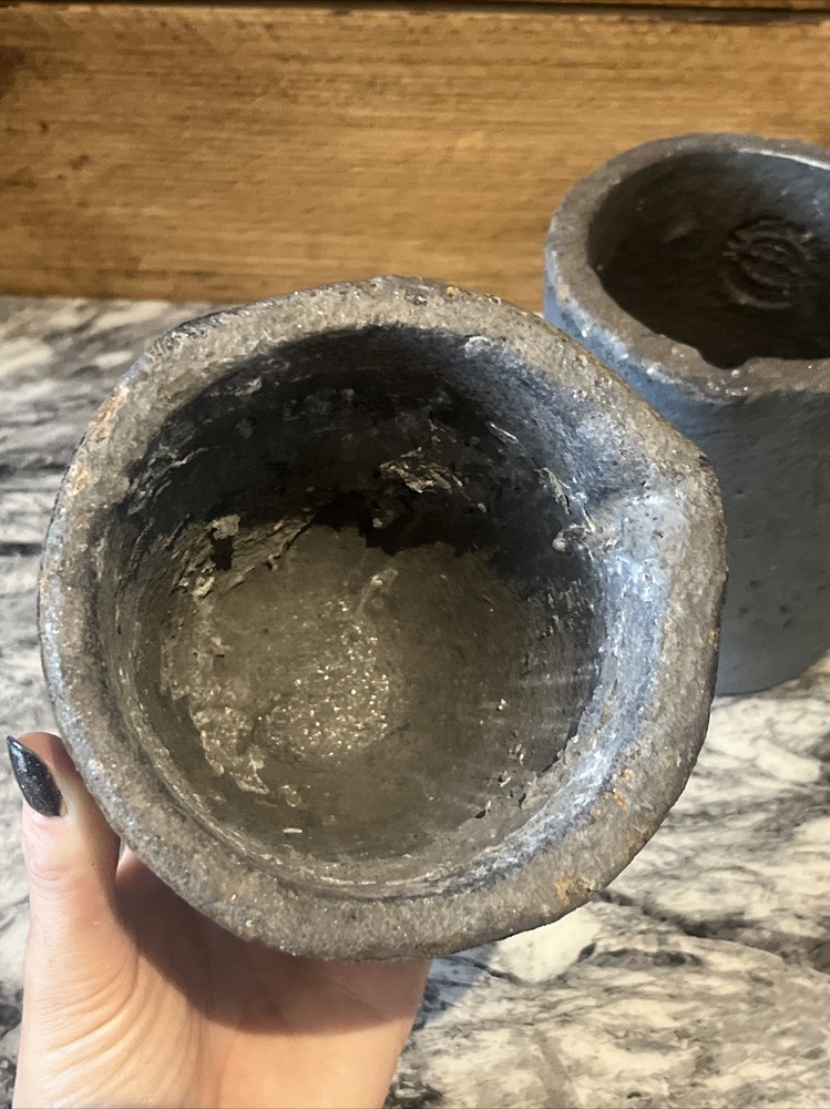 2 Vintage Foundry Smelting Pots