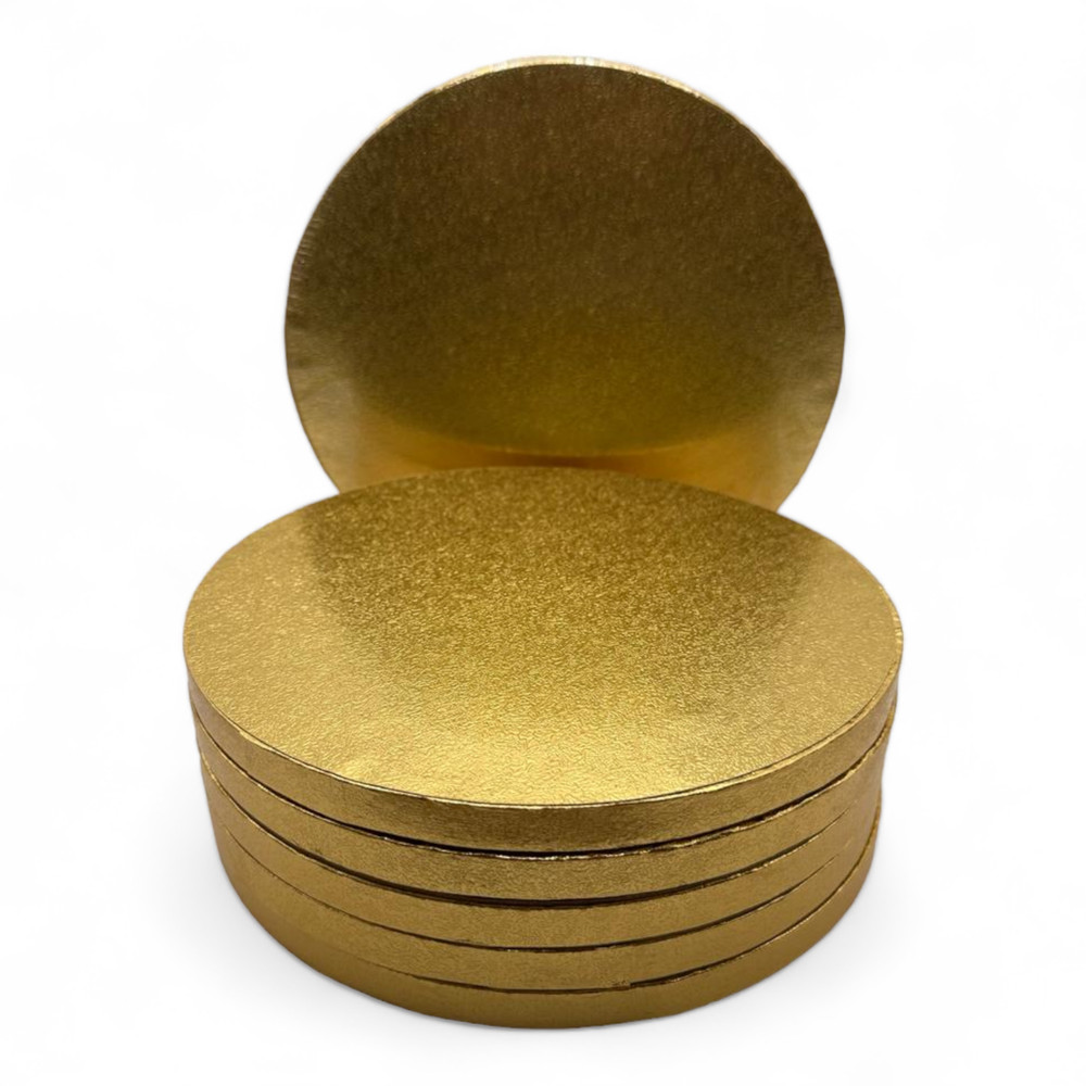 8-inch Cake Drums (5 Pack) (Gold, Silver, White)