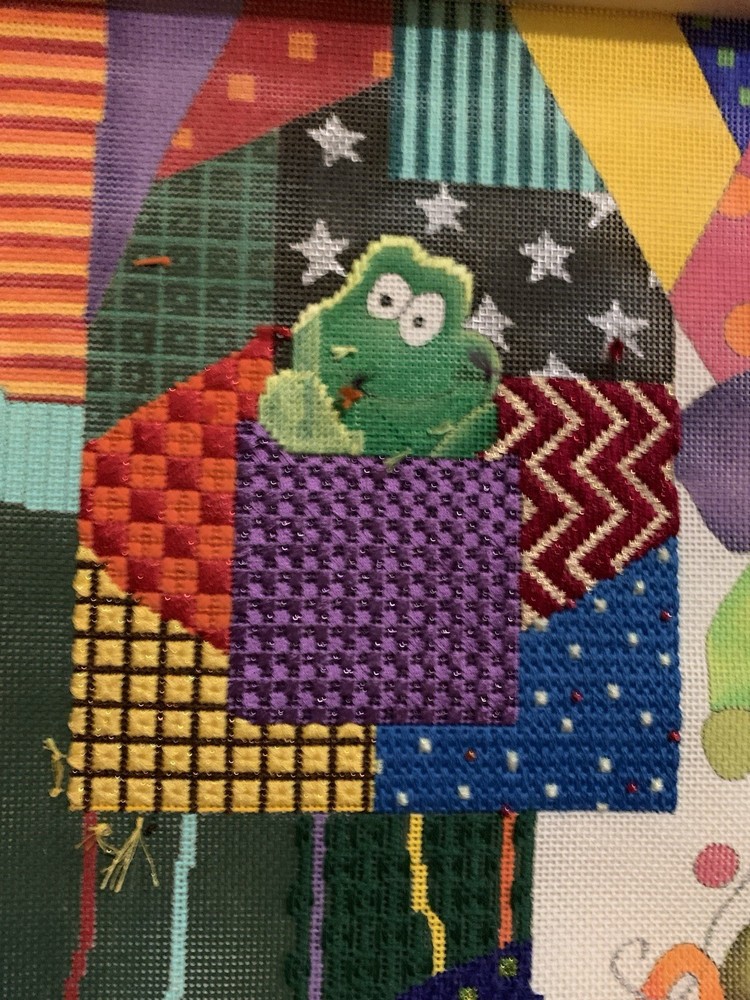 “Patchwork Frankenstein” Needlepoint 13 Mesh 30” x 42” By Renaissance Designs