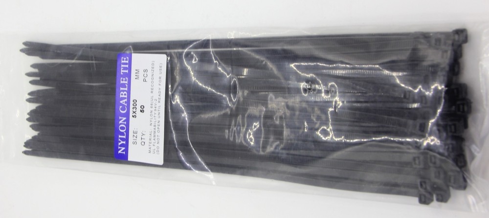 Black Zip Ties 4 Sizes: 4"+6"+8"+12" Self-Locking Nylon Multi-Purpose