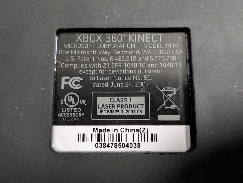 Microsoft Xbox 360 Kinect Motion Sensor Bar Black Model 1414 - Great Condition