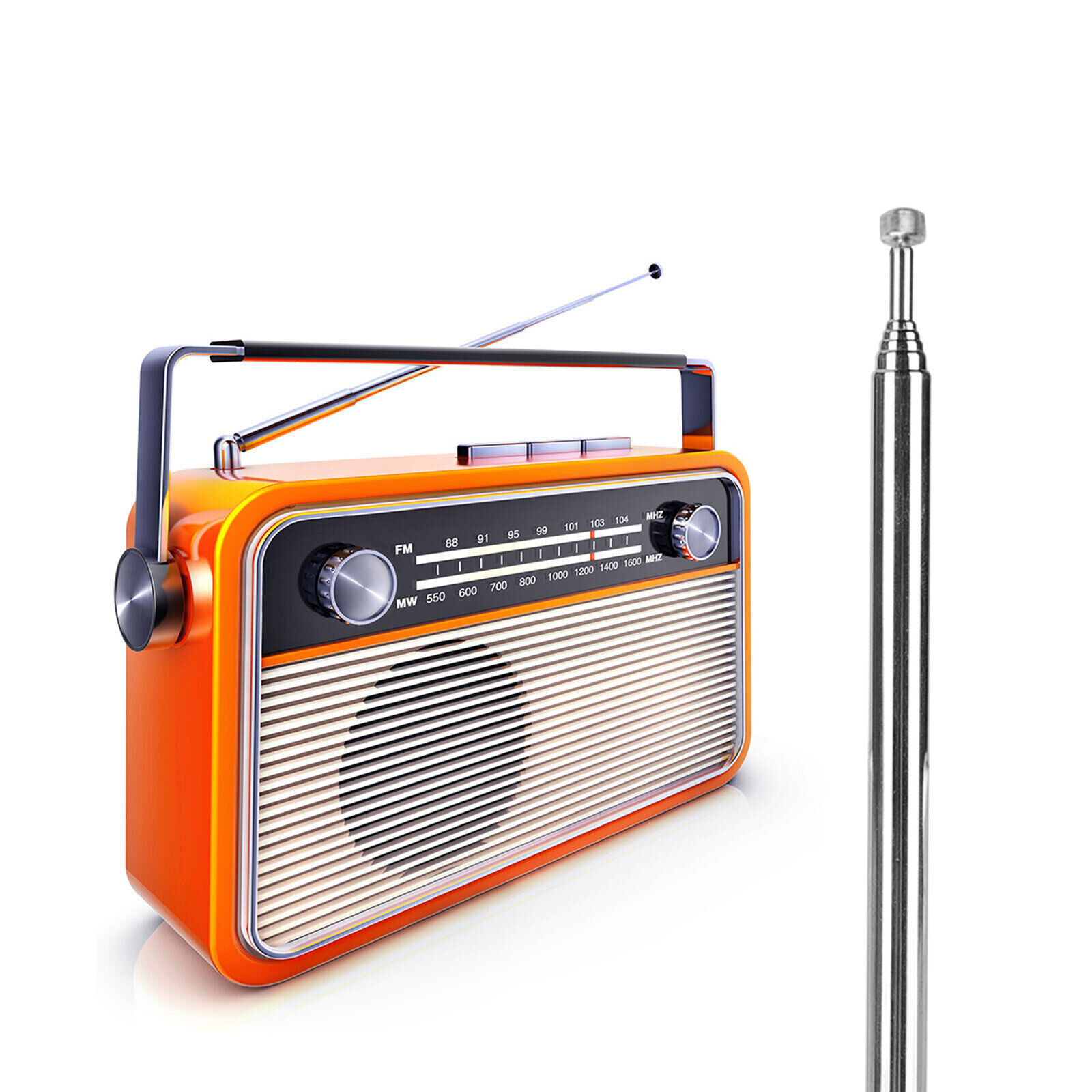 2Pcs 7 Sections VHF/UHF/AM/FM Telescopic Antenna BNC Male Connector Accessories