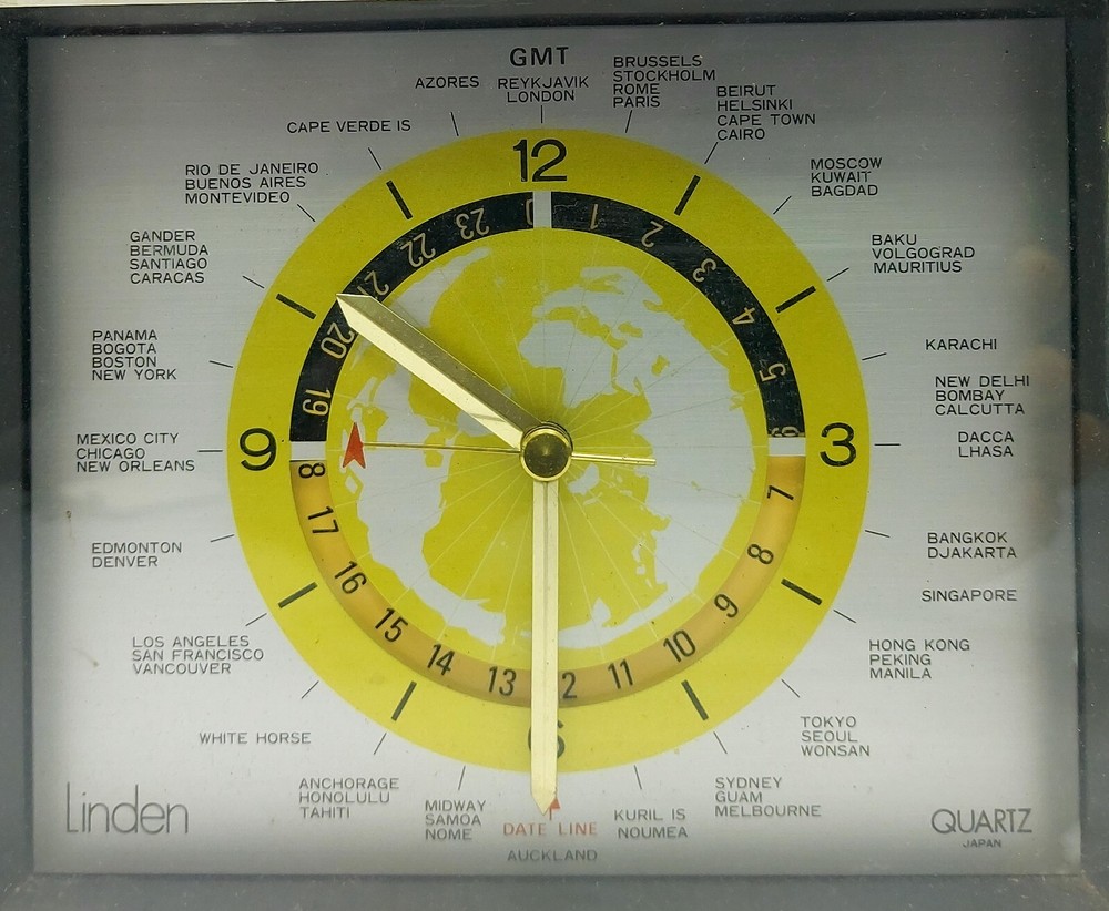 Linden Quartz World Time Clock