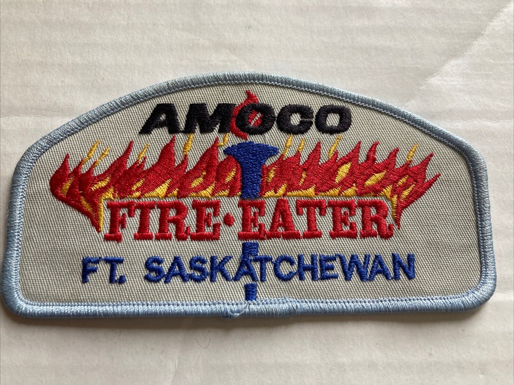 Amoco Fire Eater Ft. Saskatchewan Vintage Embroidered Sew On Patch