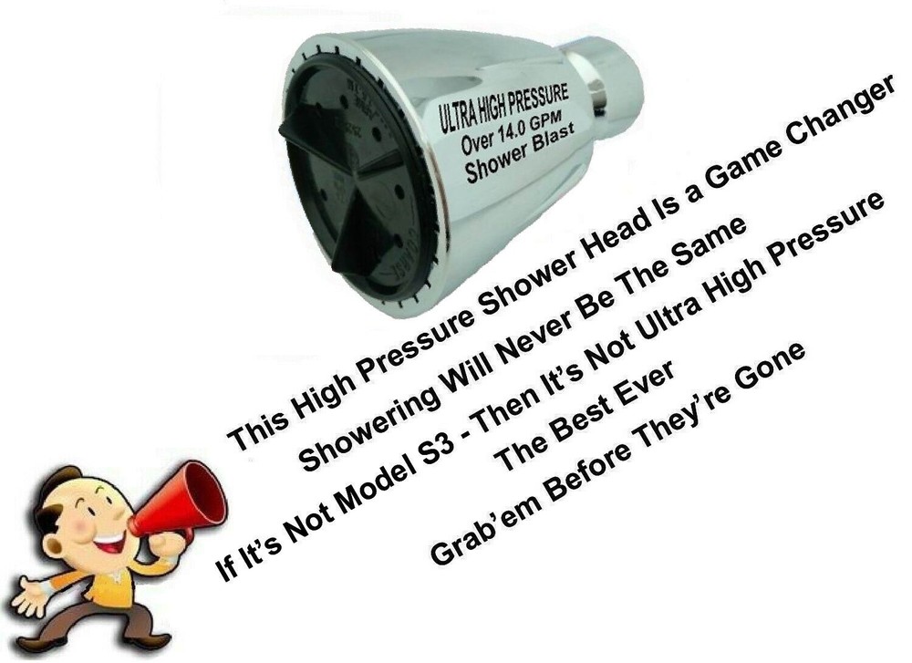 High Pressure Shower Head Modified to 14 gpm Highest Drencher Blaster Model s3