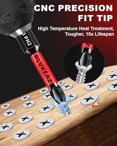 10-PCS 3 Long Magnetic Screwdriver Bits Set: Phillips Bits #1/#2/#3 & Slotted ,