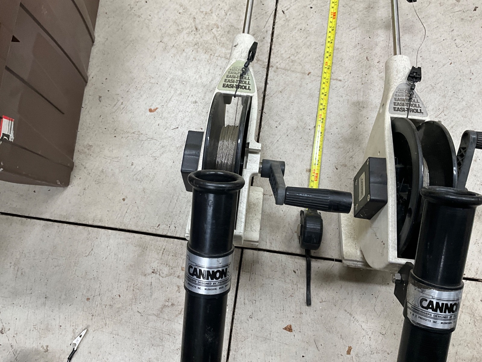 Cannon Easi Troll Manual Downriggers (2) - with rod holders, nice shape