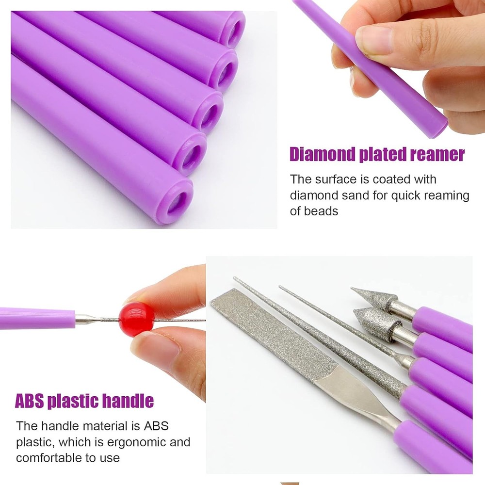 Versatile Bead Reamer Kit - Effortless Hole Enlargement for Various Bead Types