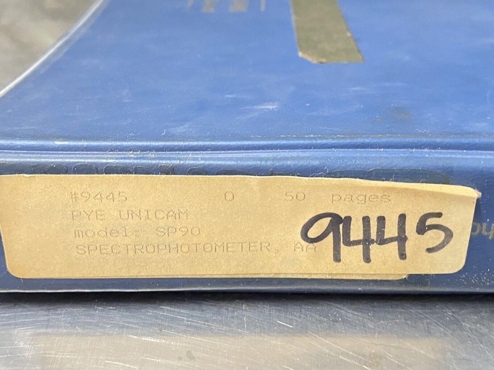 PYE Unicam SP90 AA Spectrophotometer - Users Guide / Instruction Manual