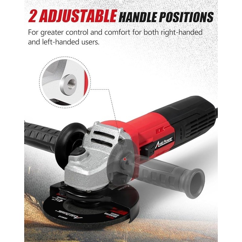 7.5 Amp Electric Angle Grinder Tool Cutting Grinding Polishing Adjustable Guard
