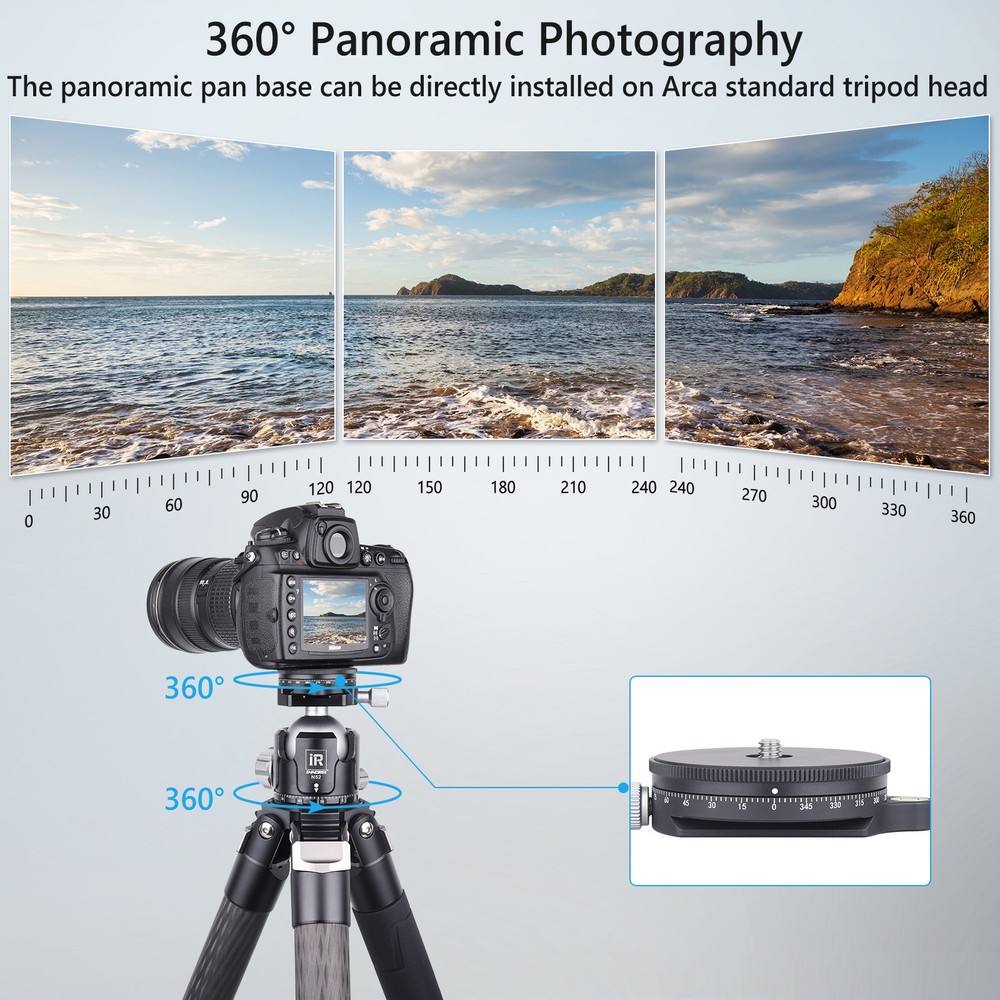 CNC Leveling Base Quick Horizontal Adjust Head Panoramic Panning Base Arca Plate