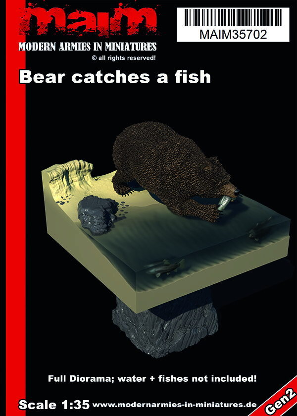 MAiM 1/35 Bear Catches A Fish (full Diorama)