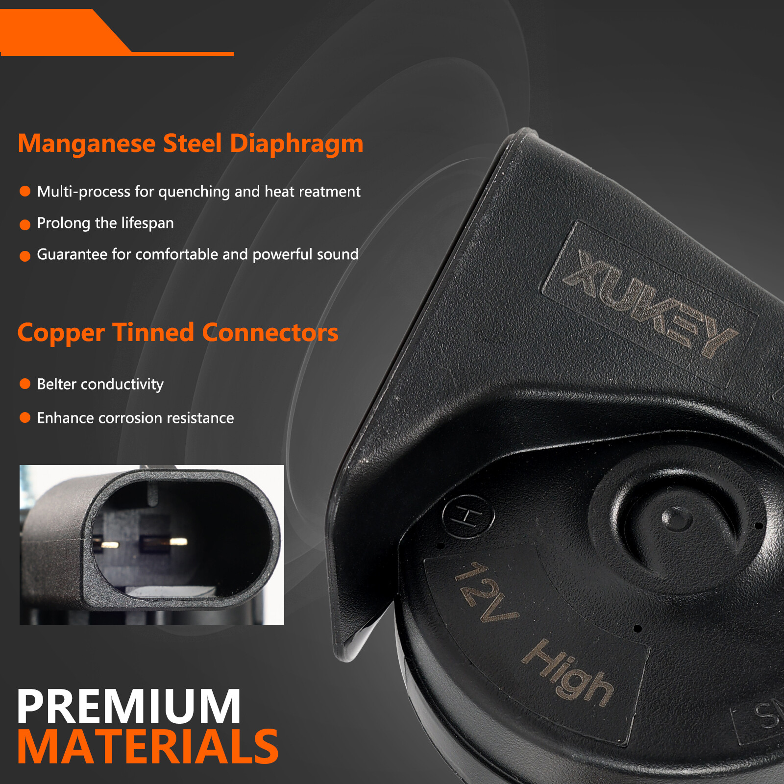 12V Pair High Low Tone 400Hz-500Hz Snail Horns For BMW F30 F31 F34 F32 F33 F36