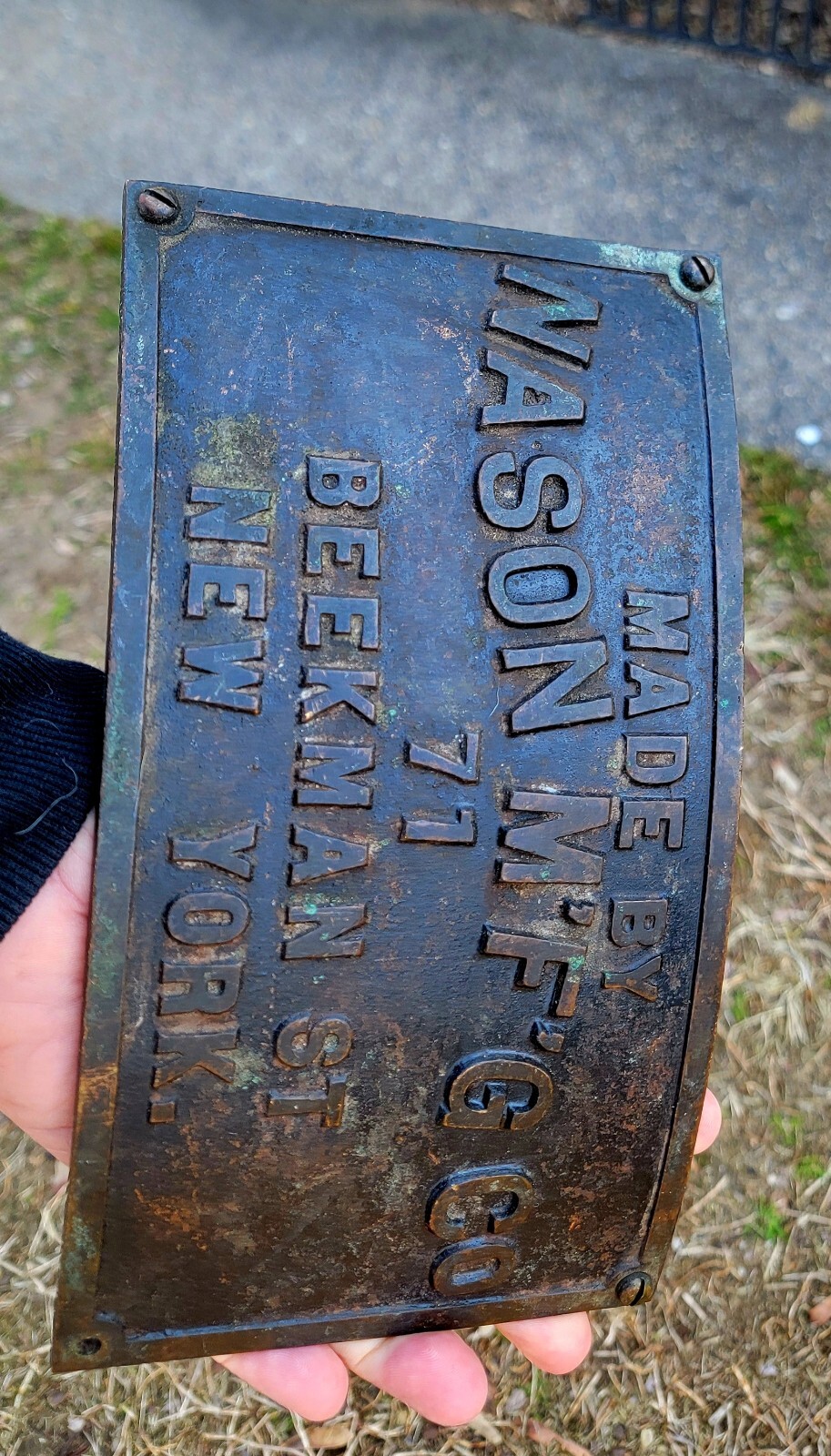 Antique Joseph/Carleton NASON M'F'G Early NYC Steam Makers Plaque