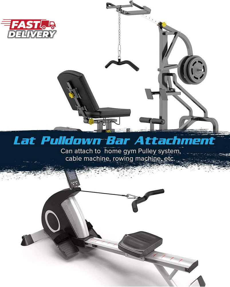 Upgraded LAT Pulldown Bars, 19" LAT Pull down Bar Attachments for Home Gym, Curl