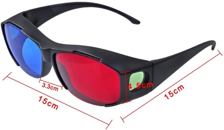 BIAL Red Blue Cyan Anaglyph 3D Glasses for Movies Games Simple Style