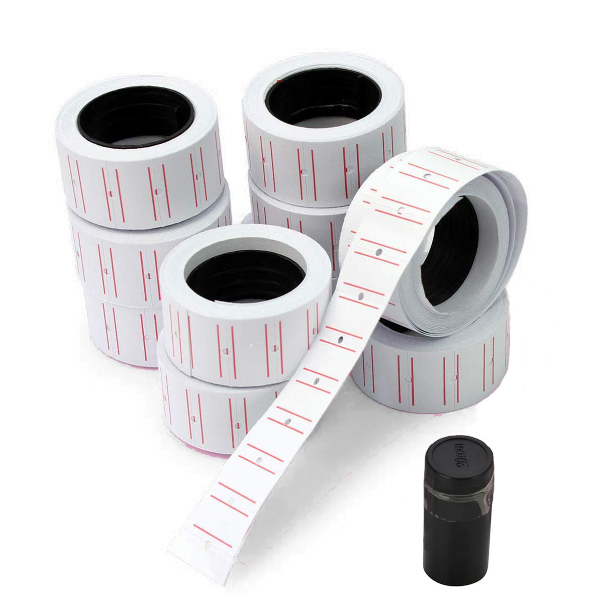 10 Rolls Price Tags Gun Labels 6000 Stickers For MX-5500 With Refill Ink
