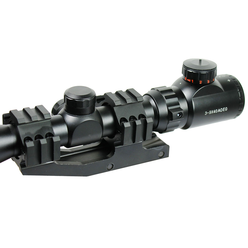 3-9x40 AOEG Hunting Rifle Scope Red Green Dual illuminated PEPR Mount & Sunshade