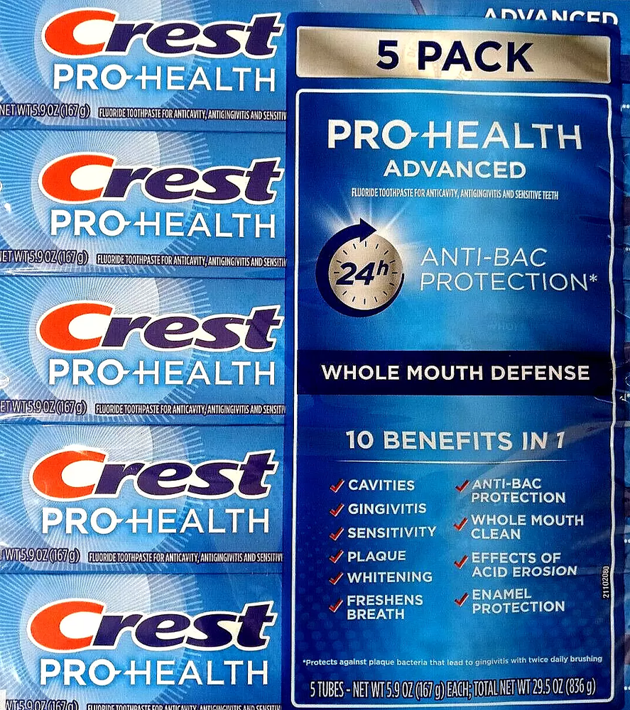Crest Pro Health Advanced Toothpaste, 5.9 oz, 5-pack