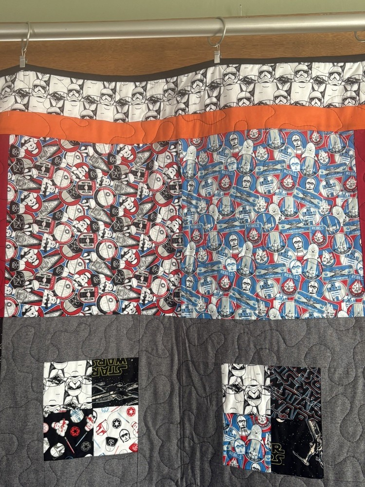 Handmade throw size Star Wars theme kids quilt