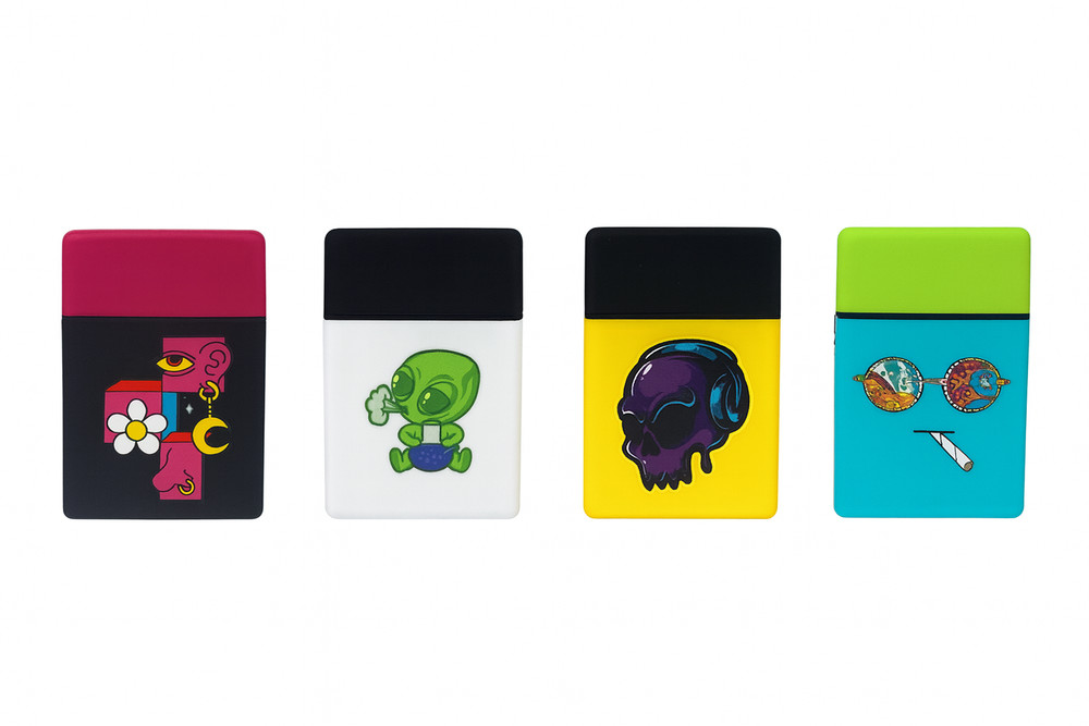 Zengaz Jet Torch Lighter – (4CT) | Mixed Colors & Designs | Refillable