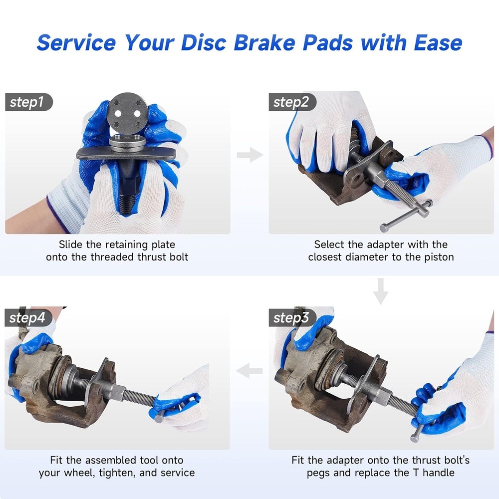 All-in-One Brake Tool Kit: Caliper Compression & Bleeder, 18 Adapters