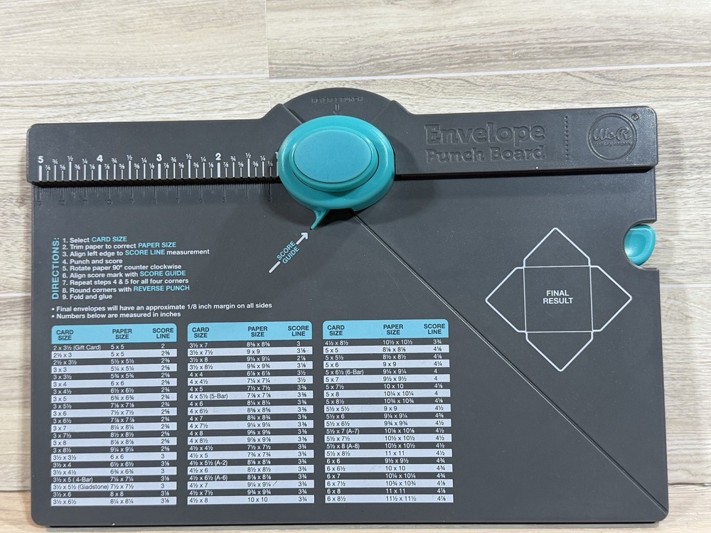 Envelope Punch Board used to create custom envelopes.