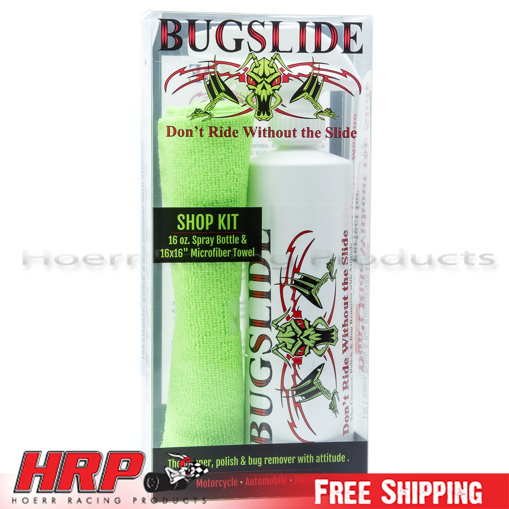 BugSlide Clean & Polish Kit Includes 16 Ounce Spray Bottle & Microfiber Towel