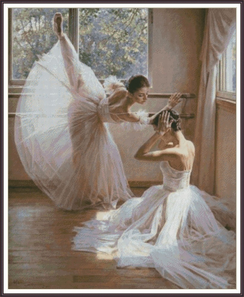 Ballet Dancers 93 Chart Counted Cross Stitch Pattern Needlework