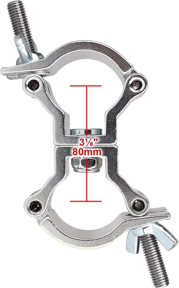 4 Pack 2" Swivel Lighting Truss Clamp,Double DJ Light Coupler Silver