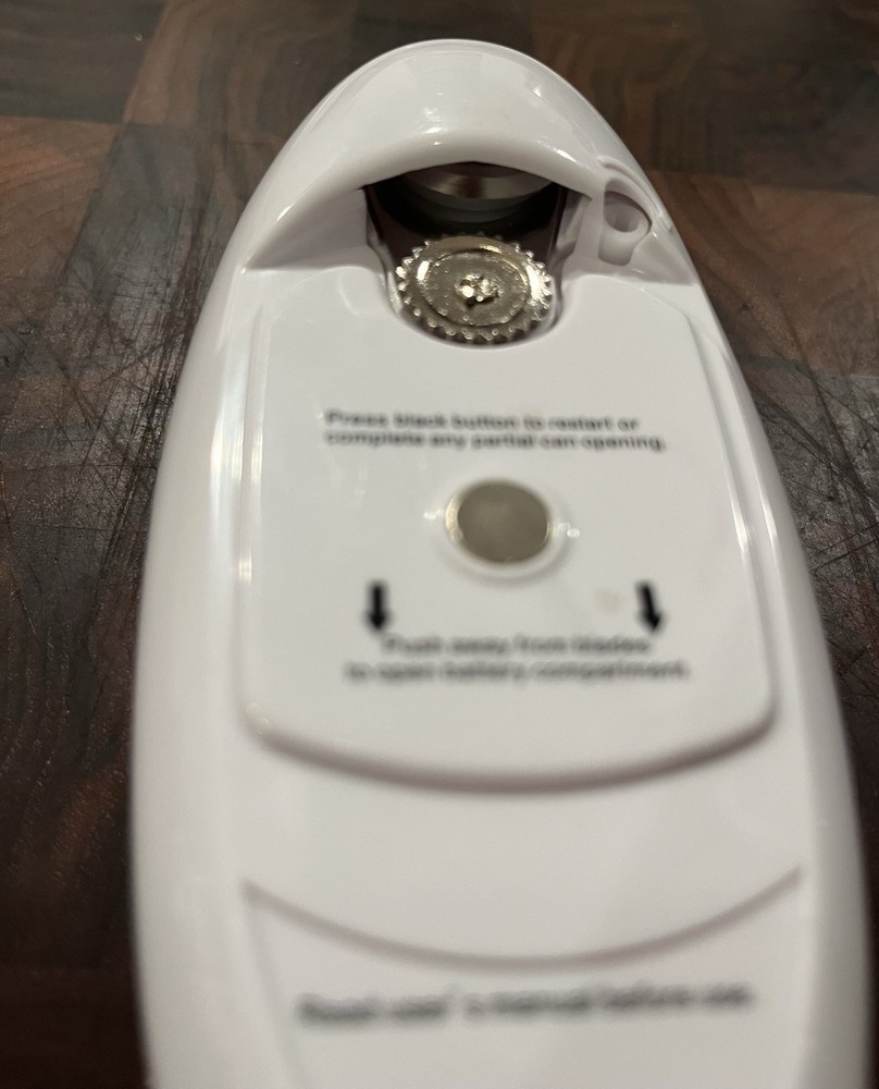 White Battery Operated Automatic Handheld Can Opener