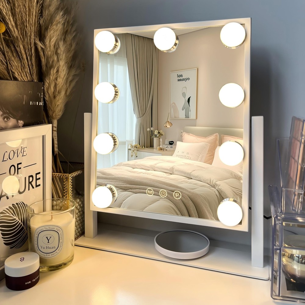 LuxeVue Vanity Mirror with Lights, Makeup Mirror with 3 Lighting Modes, Light...