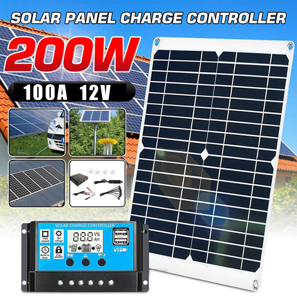 6000W Complete Solar Panel Kit 110V Power Generator Inverter Home Grid System
