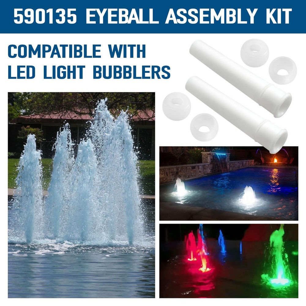 590135 Eyeball Assembly Kit,Pool Bubbler Nozzle Compatible with Pentair,...