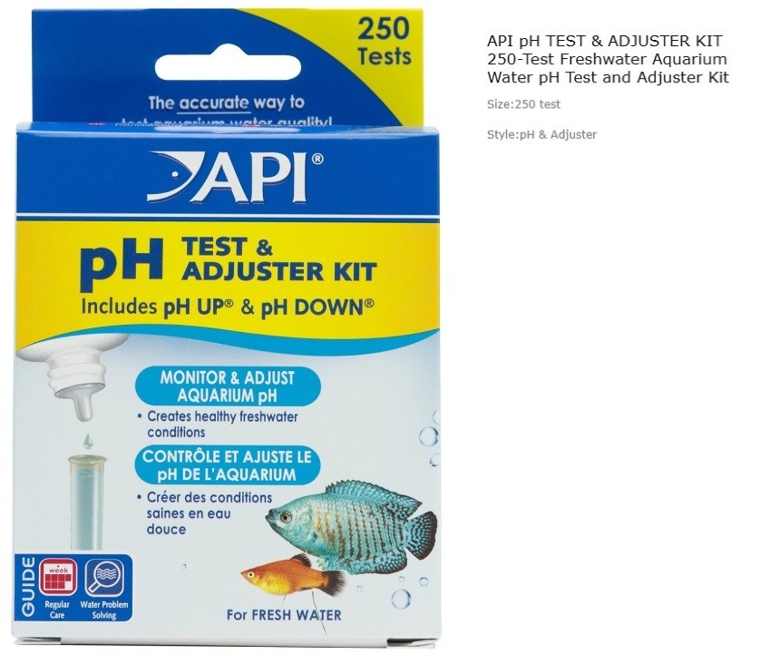 API Freshwater Aquarium pH Test Adjuster Kit 250 Tests Fish Care Solution