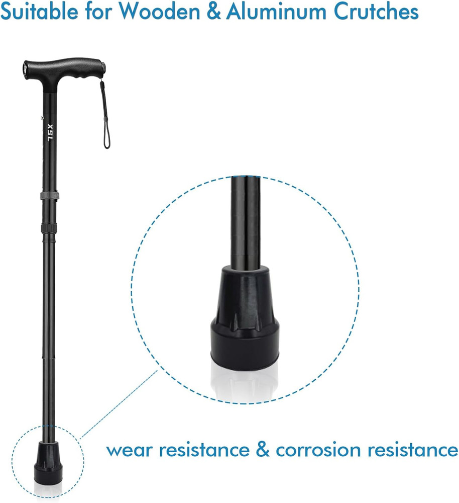 Replacement Cane Tips, Black, 1 Inch