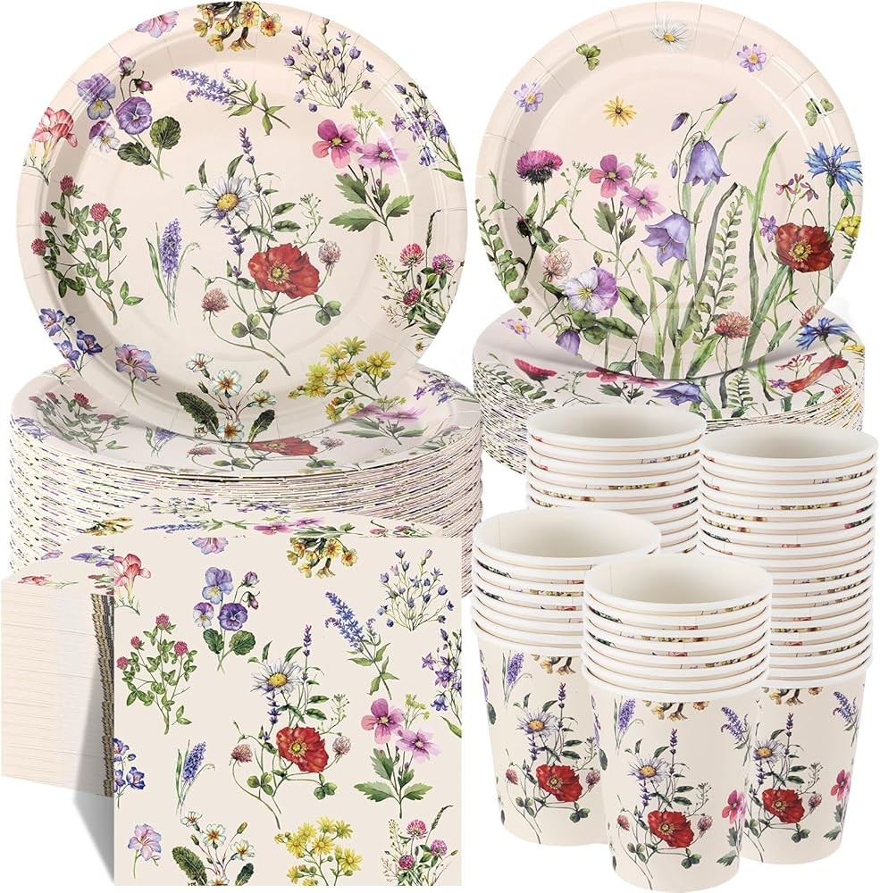 Wildflower Party Decorats Include Spring Summer Floral Paper