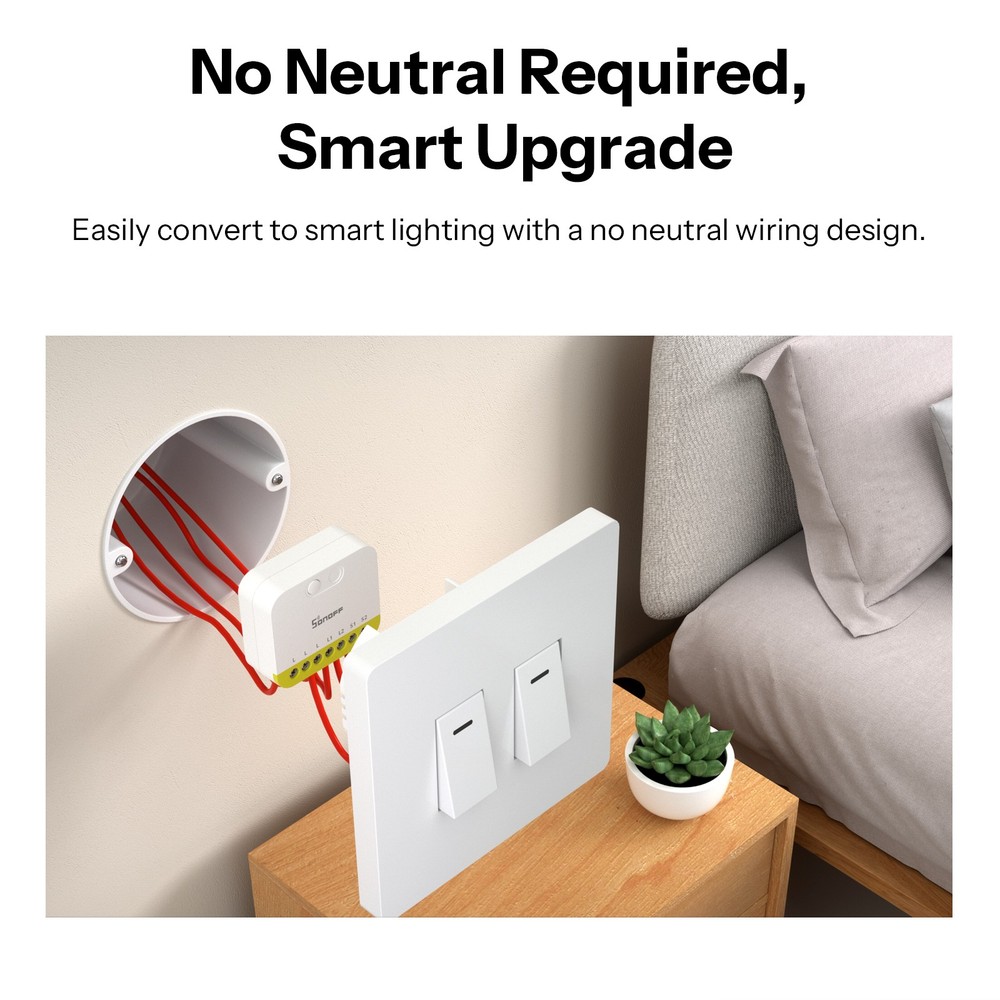 SONOFF MINI DUO-L Dual Channel Smart Light Switch Zigbee 3.0 No Neutral Required