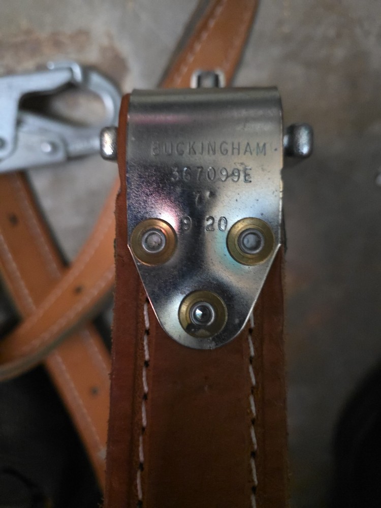 BUCKINGHAM 7' Leather Nylon Pole Safety Strap Belt,klein,bashlin,lineman