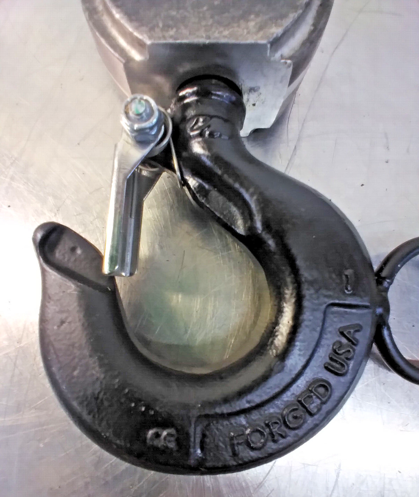 Columbus McKinnon ~ Bottom Block, Hook & Latch Assembly w/ Hot Stick Hook