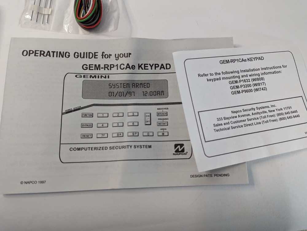Napco Gemini Custom Alphanumeric Keypad GEM-RP1CAE New / NOS