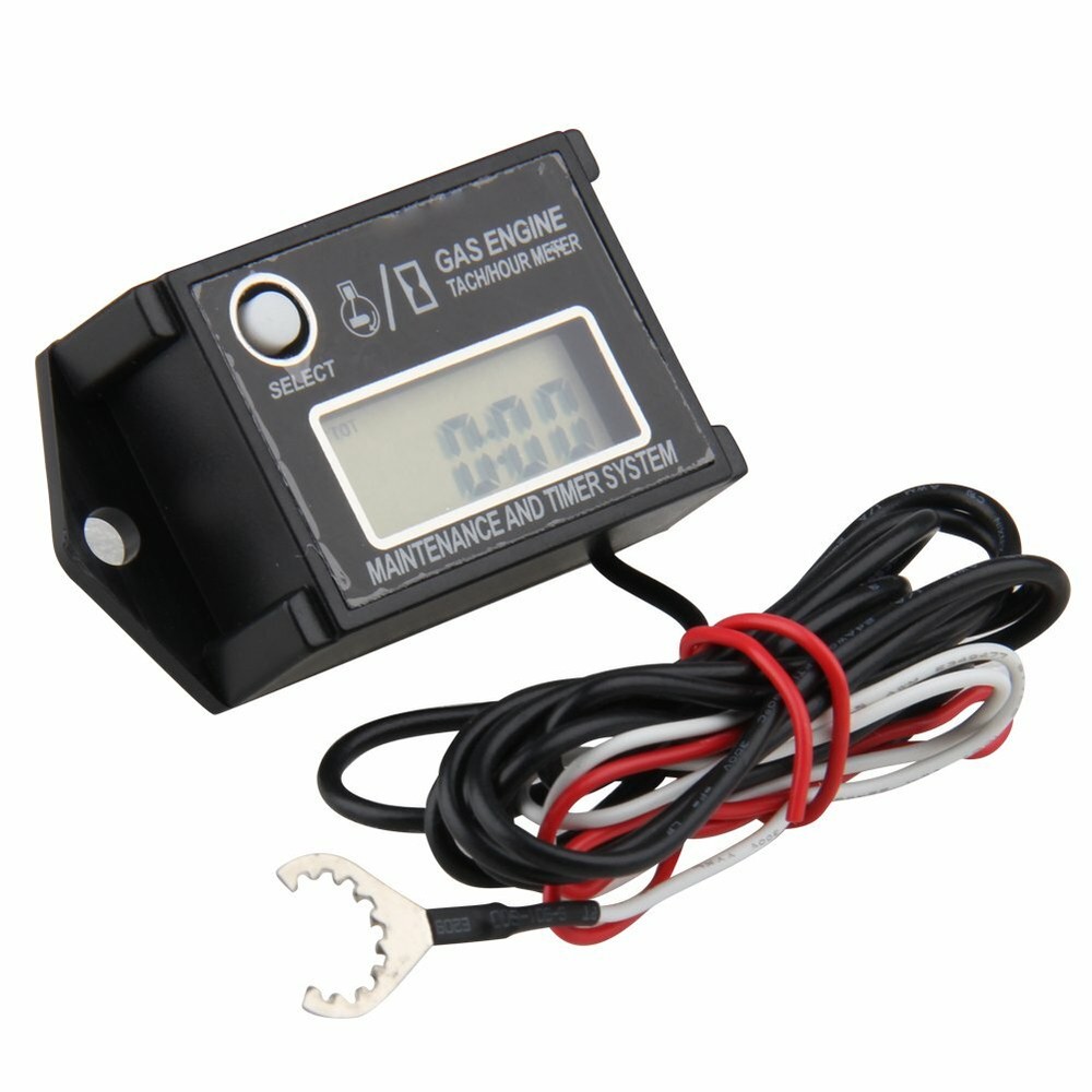 Waterproof Tiny Tach Digital Hour Meter Gauge Tachometer Resettable Job Timer