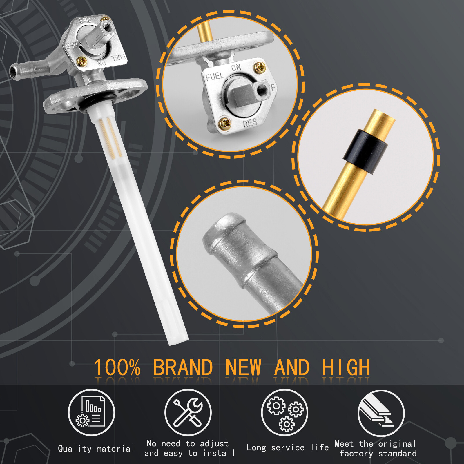 Fuel Valve Petcock & Lever Screw For Honda Foreman 450 TRX450 1998-2004