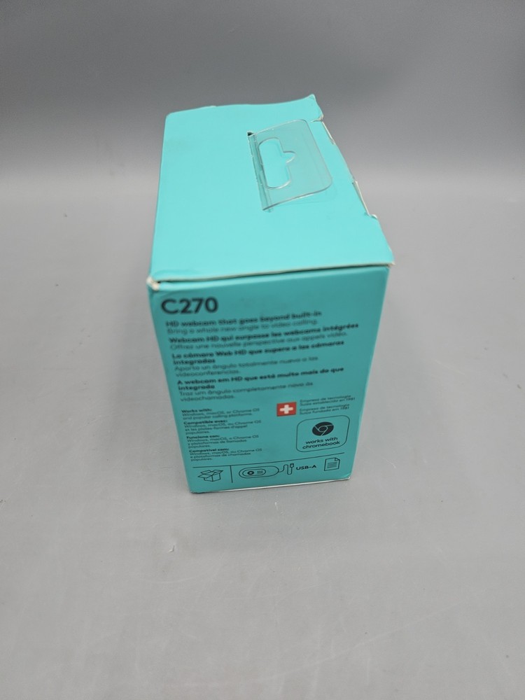 Logitech C270 HD Webcam, 720p, Widescreen HD Video Calling, Light Correction New