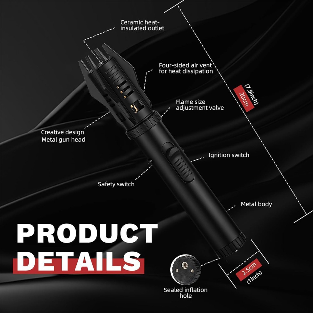 Jet Flame Lighter Refillable Storm Lighter Windproof Long Stick Lighter