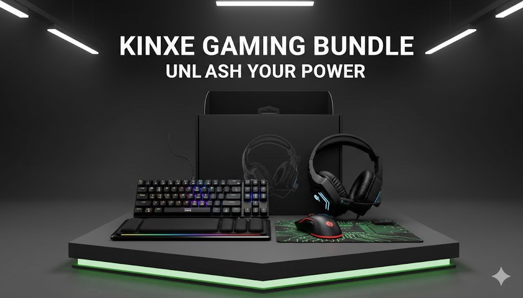 Gaming Keyboard and Mouse with Headset - Black